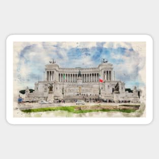 National Monument the Vittoriano or Altare della Patria in Rome, Italy Sticker